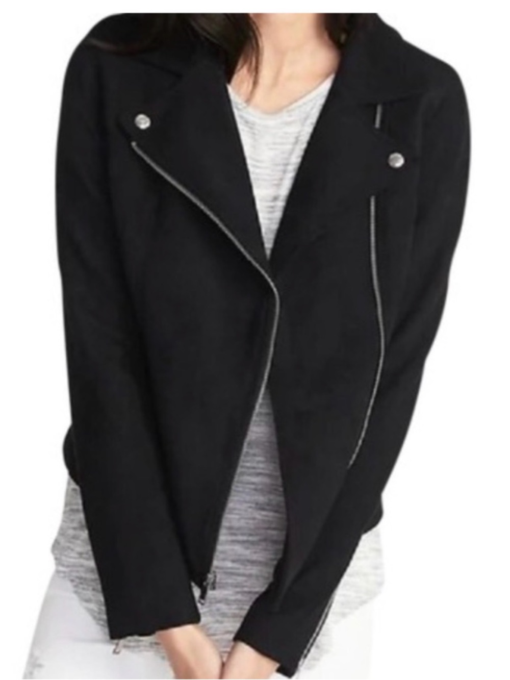 Old Navy Black Zip Moto Jacket